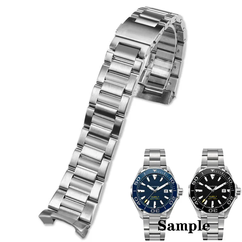 

Watch Accessories Band Solid Stainless Steel Curved End 22mm Straps For Tag Heuer Calera Series Watchband Silver Men Bracelet