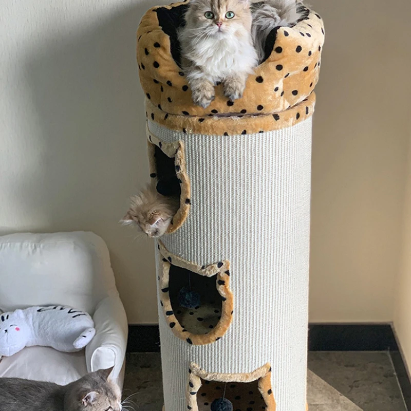 

Honey Pot Cat Crawling Frame Cat Nest Integrated, No Space Occupation Sisal Hemp Bucket Bobo Milk Tea Meow