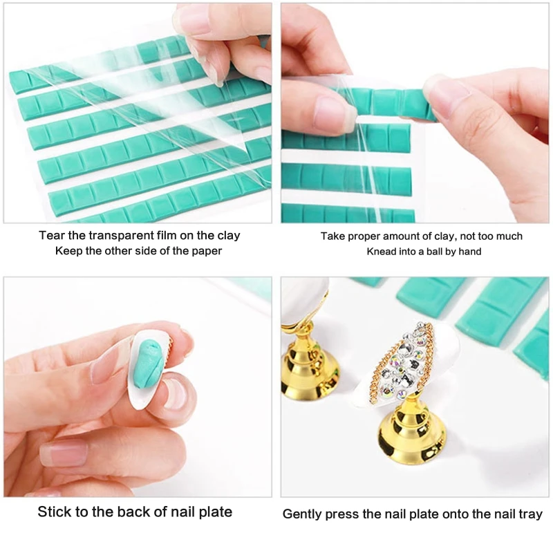 Nail Tips Display Stand Adhesive Tacky Putty Sticky Mounting Putty for Wall Reusable & Removable Nail Holder Tack