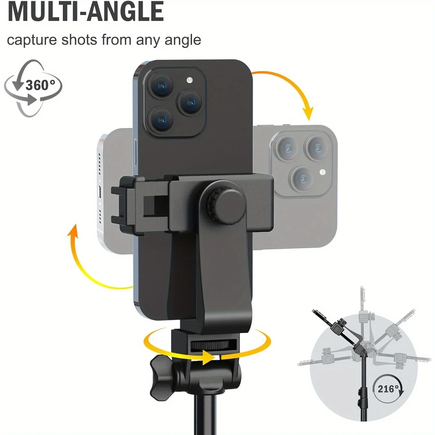 160cm Tripod for Cell Phone Camera Phone Stand Tripod with Remote and Holder Portable Video Recording For iPhone