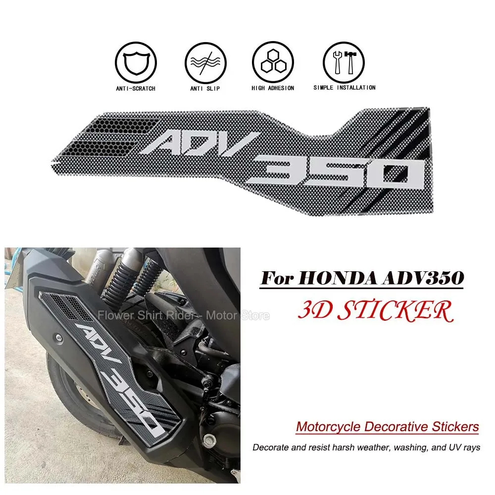 Per Honda Adv 350 Adv350 2022 2023 Antiscivolo Decorare Adesivo Moto 3D Adesivo Epossidico Decalcomania Tubo Di Scarico Adesivo