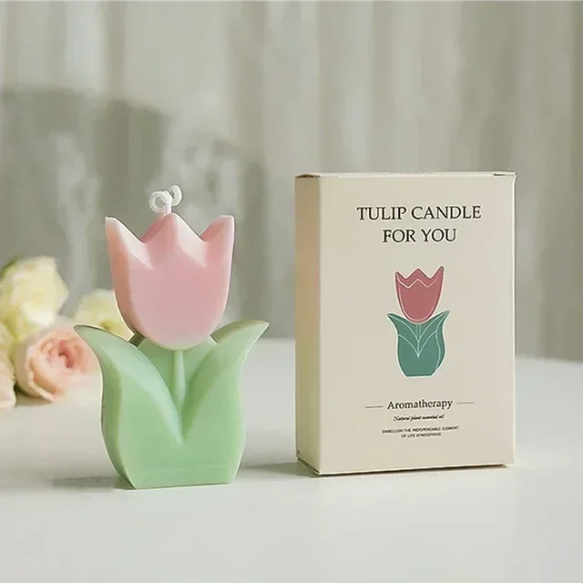 Bougies exquises au parfum de tulipe : souvenirs de mariage idéaux, ambiance de maison luxueuse et cadeaux d'anniversaire en forme de cœur pour femmes 1