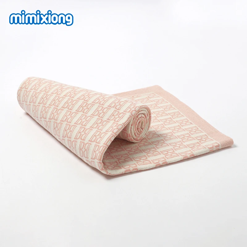 Baby Cotton Blankets for Newborn Boys Girls Knit Stroller Bassinet Swaddle Wrap Quilts 100*80cm Infant Receiving Mat Accessories
