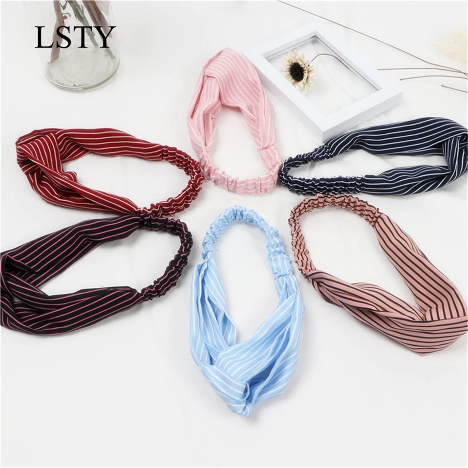 

4Pcs/set Women Summer Autumn Suede Headband Vintage Cross Knot Elastic Hair Bands Soft Solid Girls Hairband Hair Accessories