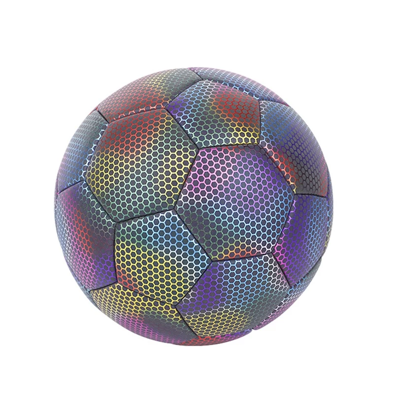 

Holographic Soccer Ball - Glow In The Dark, Reflective, Size 5 - Perfect For Kids Durable Easy To Use