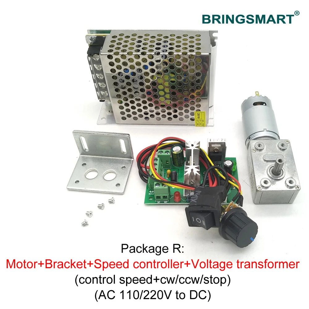 Electric geared motor DC Electronic JGY-395 Worm Gear Motor Low Speed 2.5-210RPM 12V 24V Self-locking Geared Motor