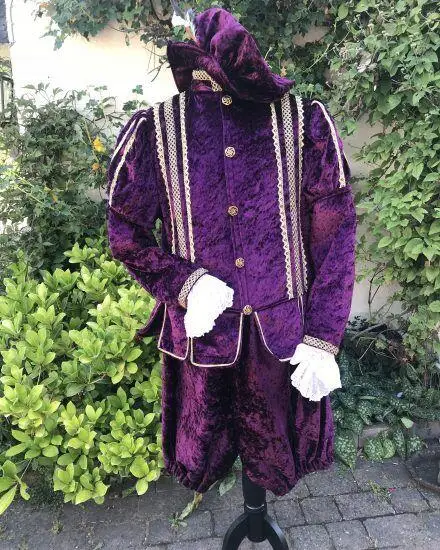 Abito Da Uomo Rinascimentale Tudor Viola Con Cappello Tudor King Prince Costume Ball Gown Abbigliamento Vintage Festival