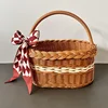 Fruit Vegetable Storage Basket with Handle Laundry Rattan Basket Clothes Baskets Rattan Basket Large Shopping Baskets 2