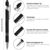 12 Pcs of Metal Aluminum Handle Push Pen Simple Can be Used for Writing and Touch Screen 2 in 1 Ballpoint Pen for Students 2
