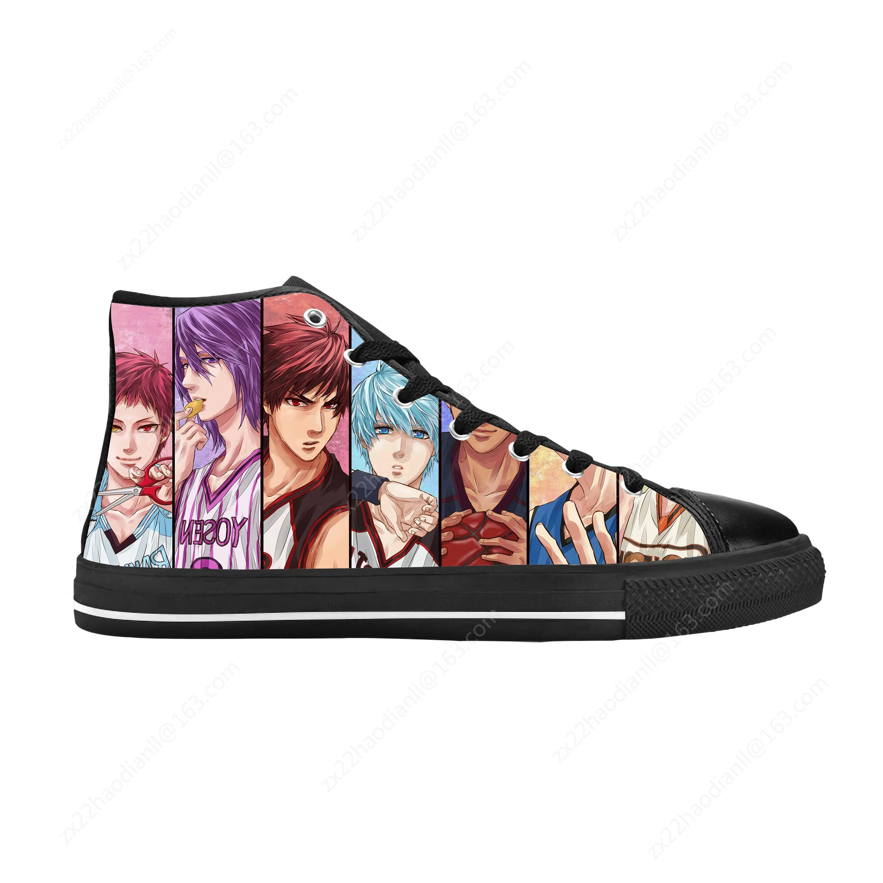 Japanese Anime Manga Kuroko No Basket Basketball Casual Cloth Shoes High Top Comfortable Breathable 3D Print Men Women Sneakers