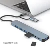 USB C Hub USB Splitter 8 in 2 USB Extender USB 3.0 Type c Dock Station TF/SD Card Reader High Speed OTG Adapter for Macbook PC 3