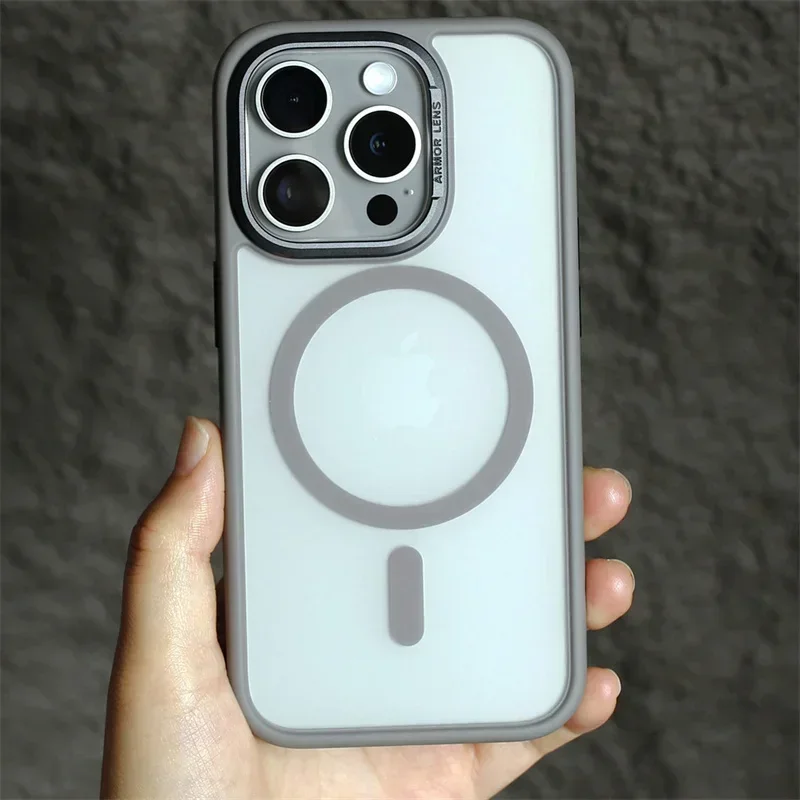 

Роскошный чехол Magsafe для iPhone 15pro, металлическая защита объектива, защитный чехол Magsafing для iPhone 15 15 Pro Max, противоударный жесткий чехол