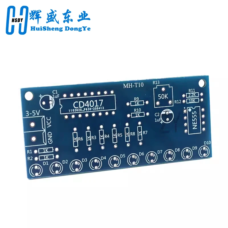 Electronics Learning Kit: Flowing LED Light Module with NE555 & CD4017