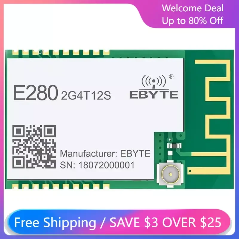 SX1280 LoRa Transceiver Wireless Ranging UART 2.4GHz Serial Module 12dBm 3km E280-2G4T12S RF Receiver Spread Spectrum IoT x6w plus 4k wireless display receiver 2 4ghz