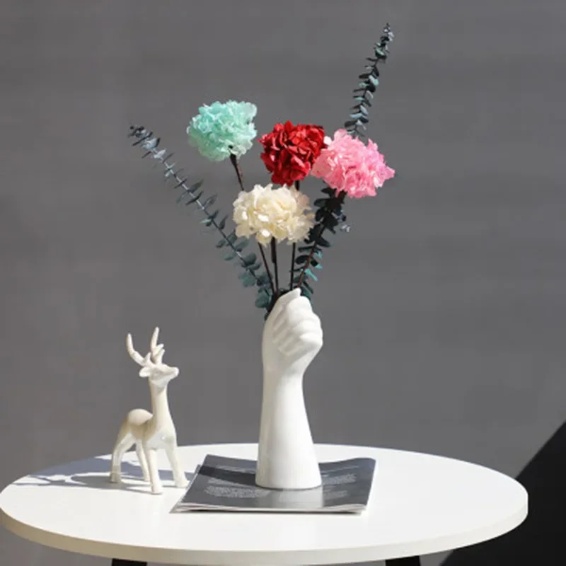 ceramics vase Nordic style Golden Hand Vase Flowers Modern Home Office Decor of Creative Floral Composition living room Ornament 4