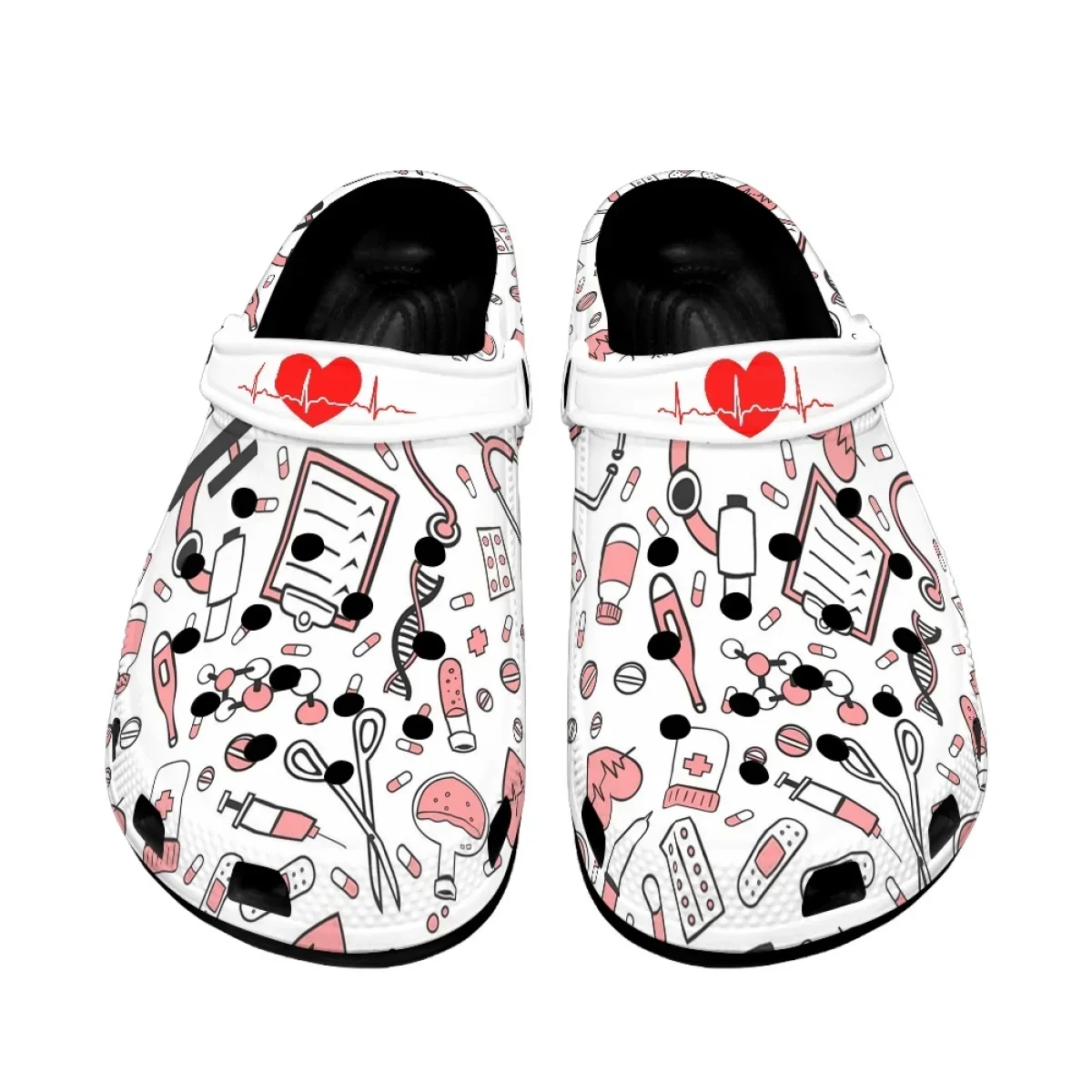 Nursing Medical Printed Non-Slip Slippers Breathable Outdoor Indoor Slides Soft Clogs For Women Work Sandalias De Mujer