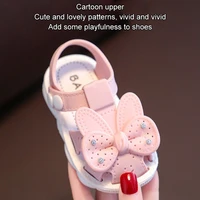 Scriardv Toddler Girl Summer Bowknot Sandals PVC Anti-slip Soft Sole Crib Prewalker Outdoor School Party Wear 6