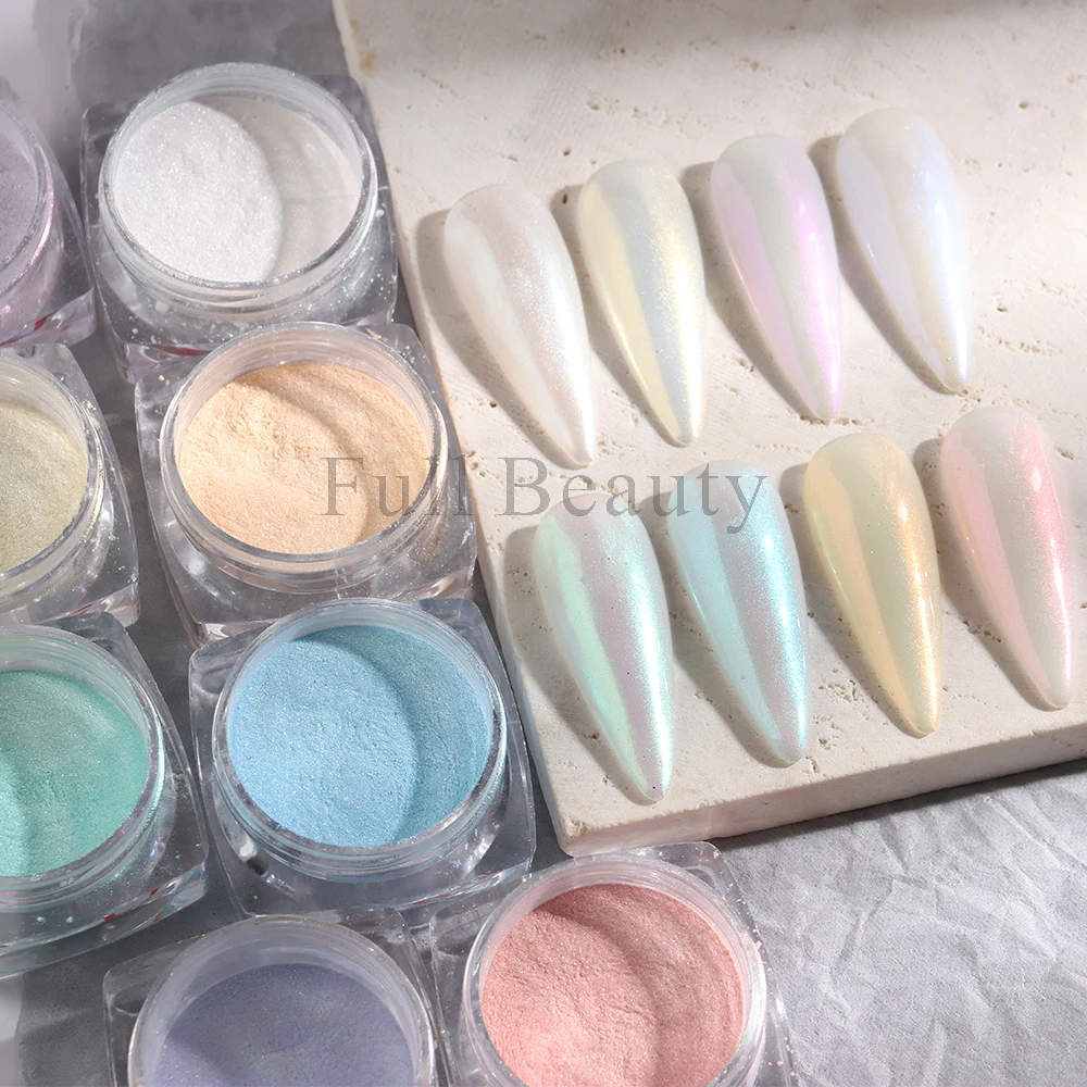 Aurora Chrome Nail Powder White Pearl Pigment Mirror Effect Rubbing Dust Irridescent Pink Glitter For Nails Manicure Flake NTCGH nail powder nail glitter nail pigment nail decoration nail decorations nail flakes