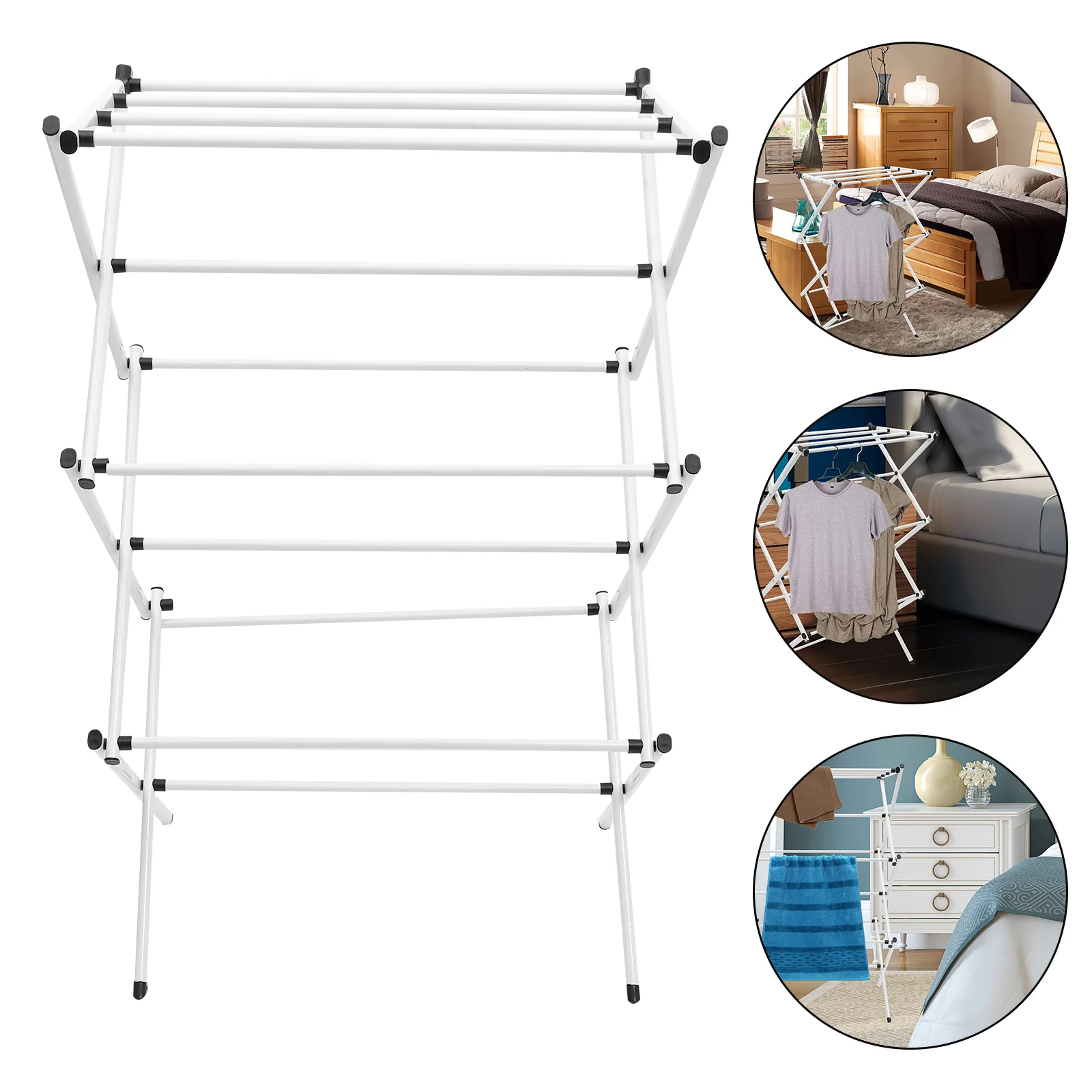 

Clothes Drying Rack Folding Floor-standing Hangers Collapsible Racks for Laundry