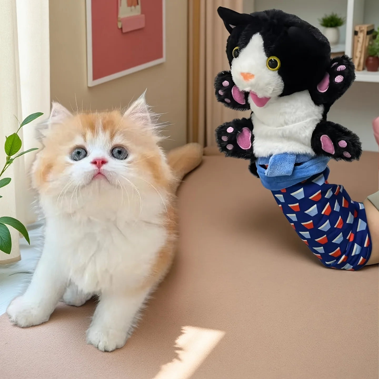 Plush Poseable Limbs Puppet Toy for Interactive Indoor Play