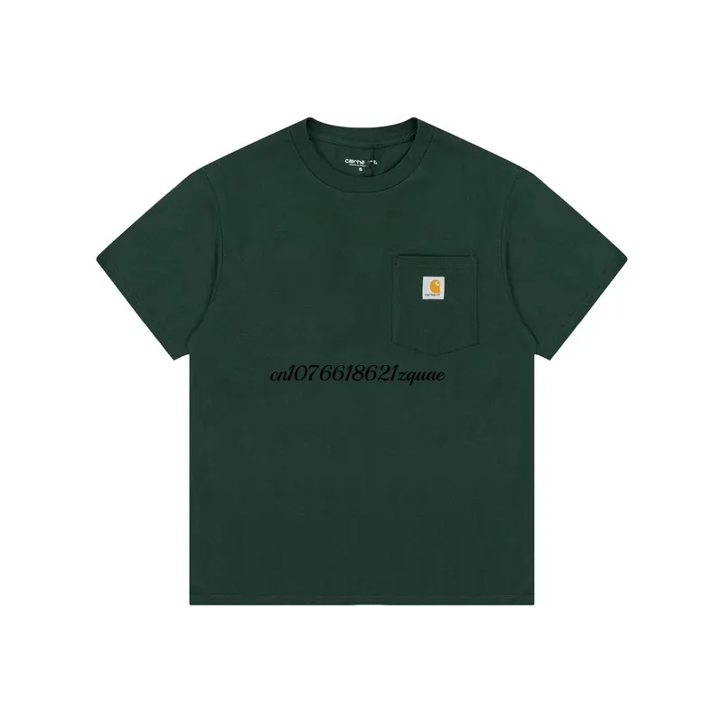 단색 Carhartt Wip 2023 브랜드 코튼 100%, 남성 여성 티셔츠, 순색 O넥 상의, 남성 티셔츠 의류