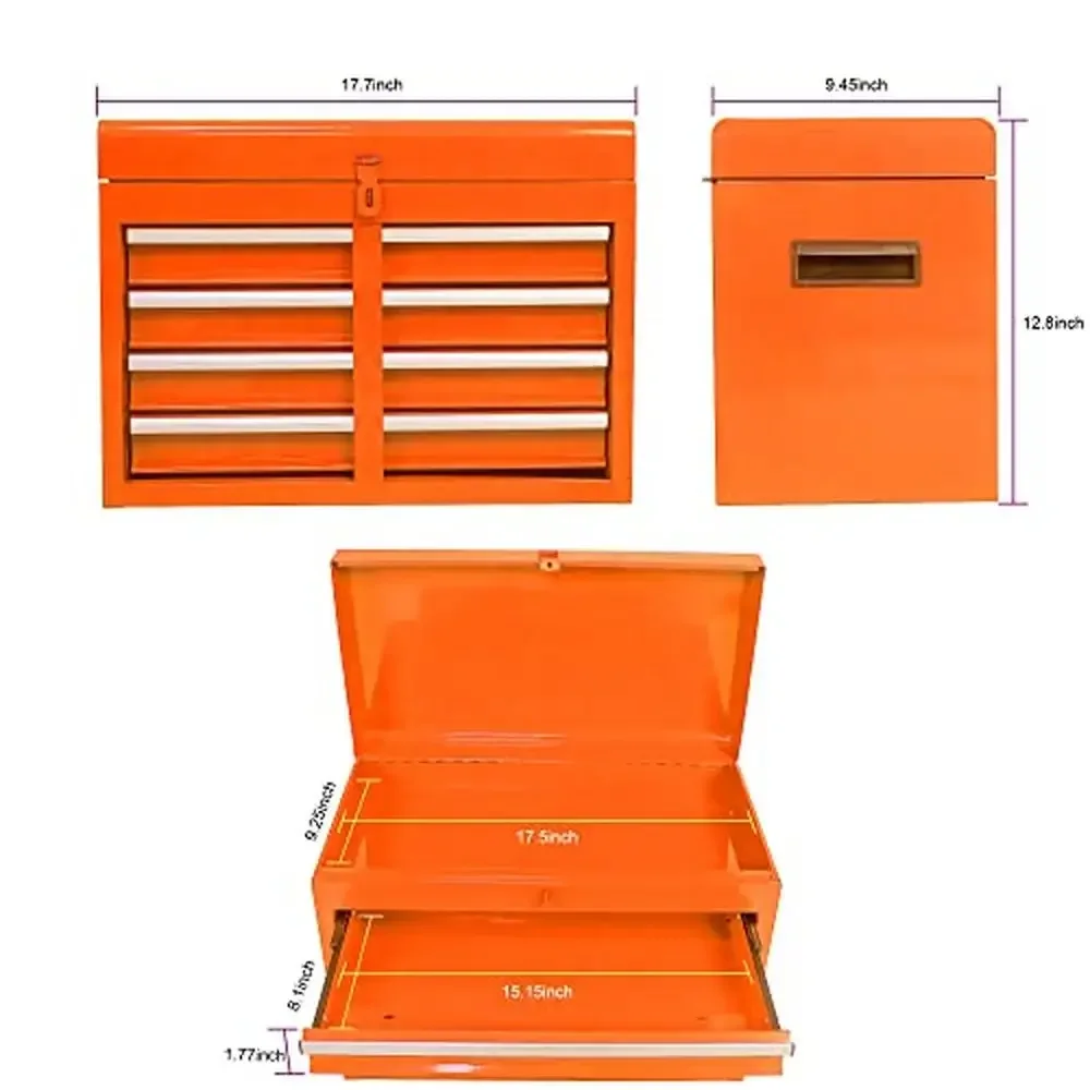Rolling Tool Cart Toolbox Drawer Cabinet Shelf Wheels Metal Storage Organizer Chest Racks Hooks 230LBS Capacity Steel Durable 4
