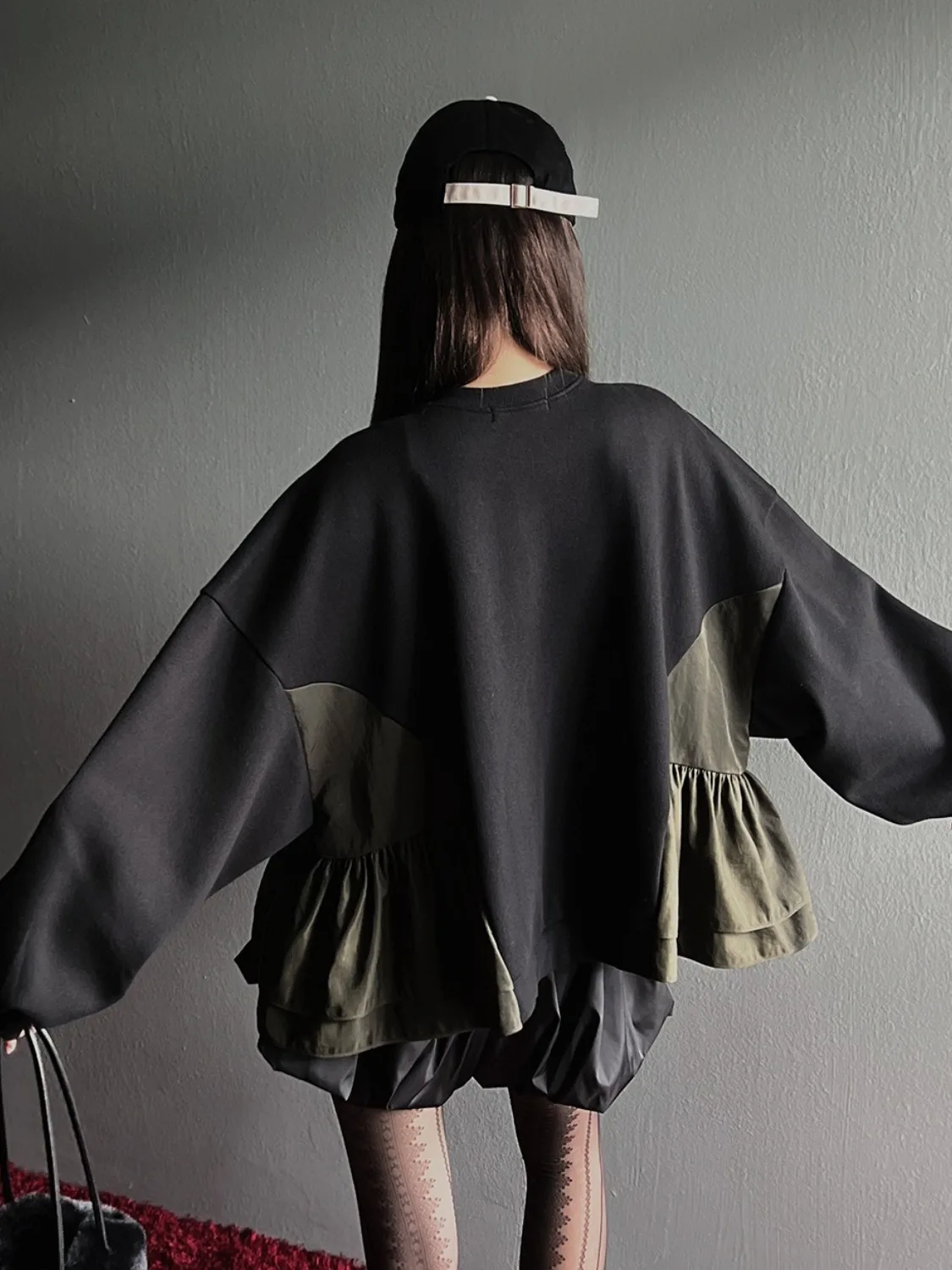 Chic Autumn Long Sve Hoodie Women's Crew Ne Patchwork Personalized Large ket Commute Sle Soft Medium Thin