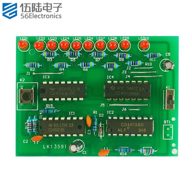 Human Reaction Speed Tester Electronic Production Kit Digital Circuit Soldering Practice Parts