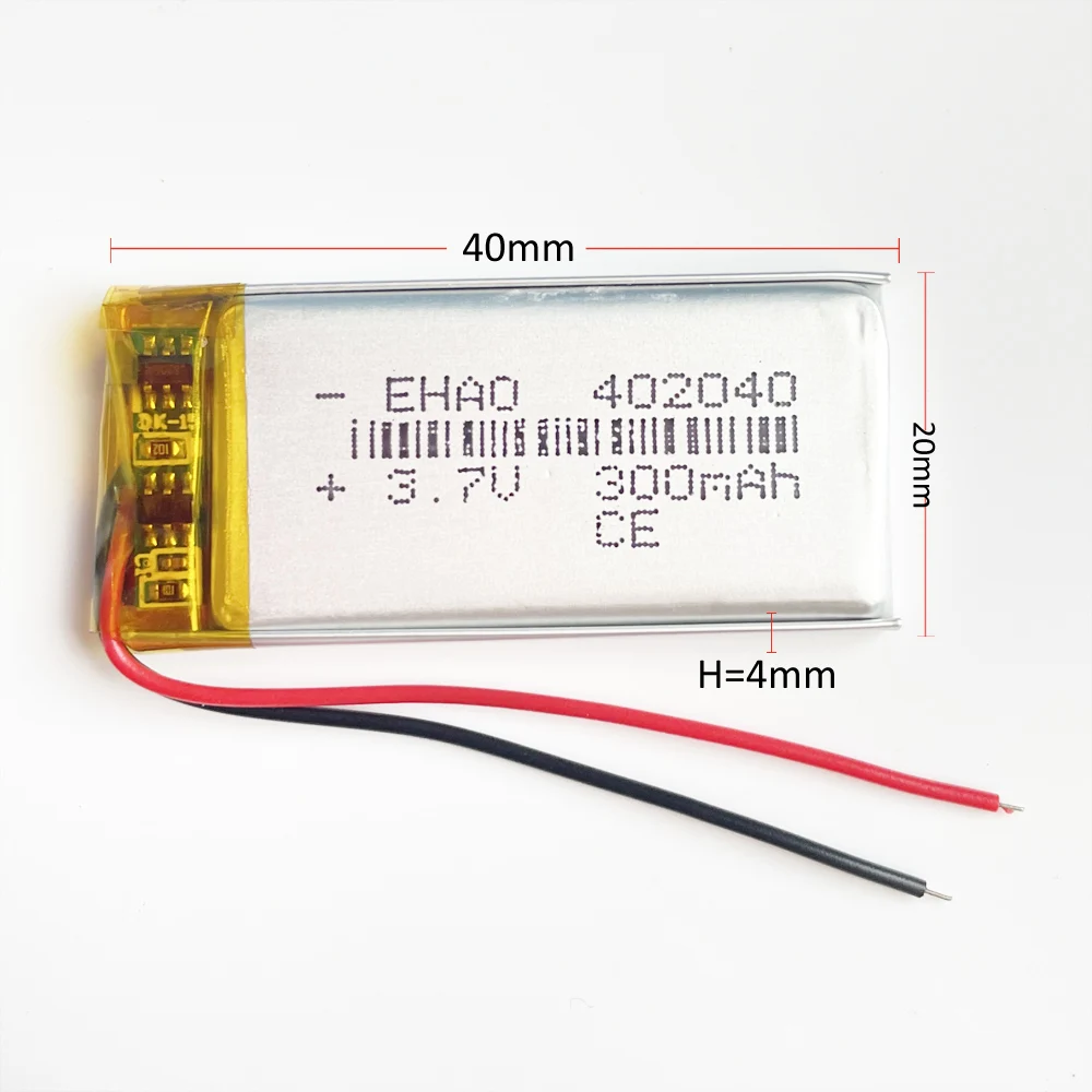 10 pcs 3.7V 300mAh 402040 Lithium Polymer LiPo Rechargeable Battery For Mp3 LED Light Camera Headphone Bluetooth Recorder 6