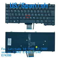 New US Spanish Language  Backlit Keyboard For Dell Latitude 12-7000 14-7000 series E7420 E7240 E7440 E7420D 08PP00