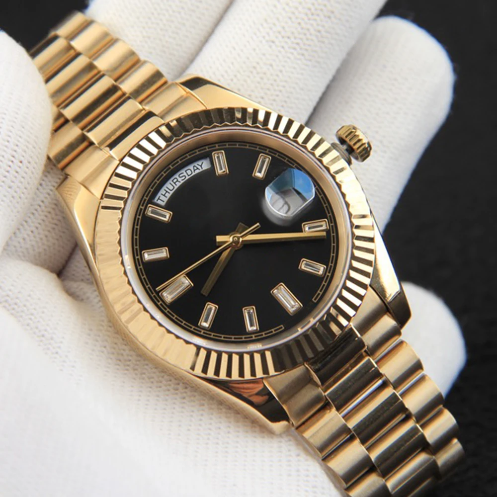 

SHXI Men's Watch Stainless Steel Automatic Mechanical Watches Sapphire Day-date
