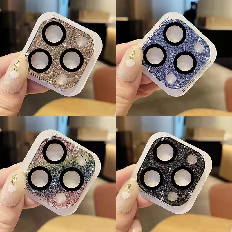 Glitter Camera Lens Protector for IPhone 11 12 13 Pro Mini 13 Pro Max Protective Glass for