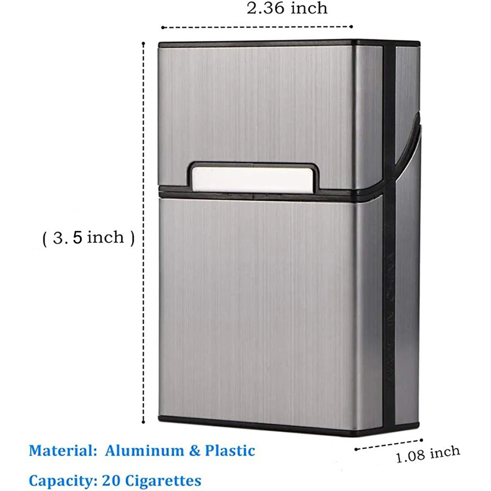 Sleek Aluminum Cigarette Case and Tobacco Holder Box