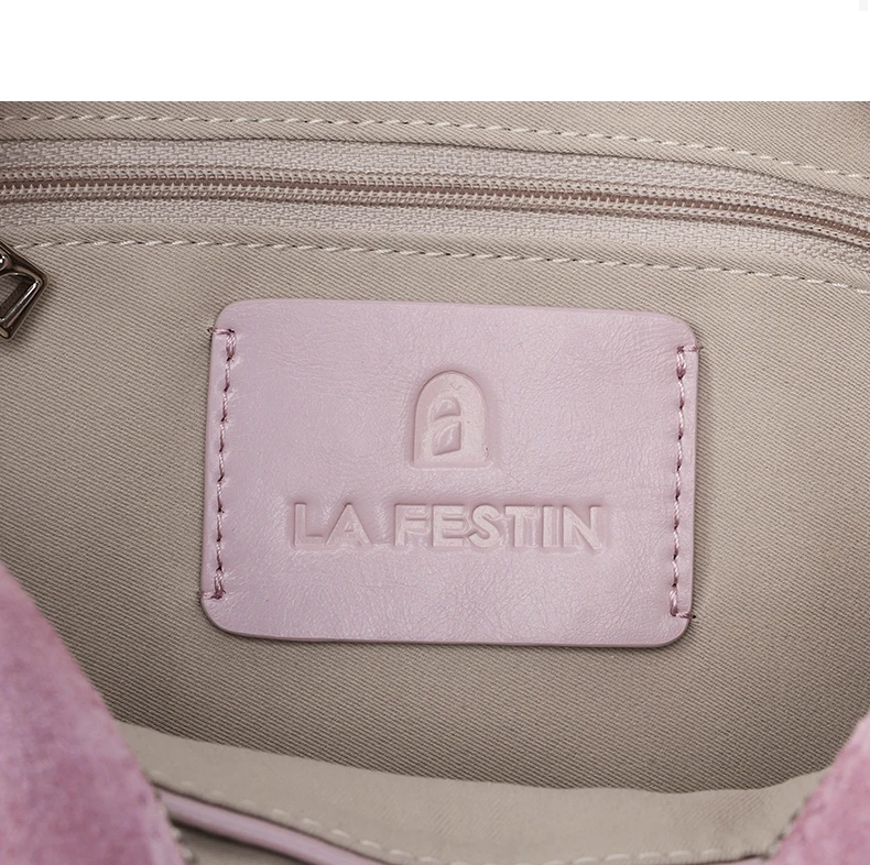 Split leather bowling bag, profile side