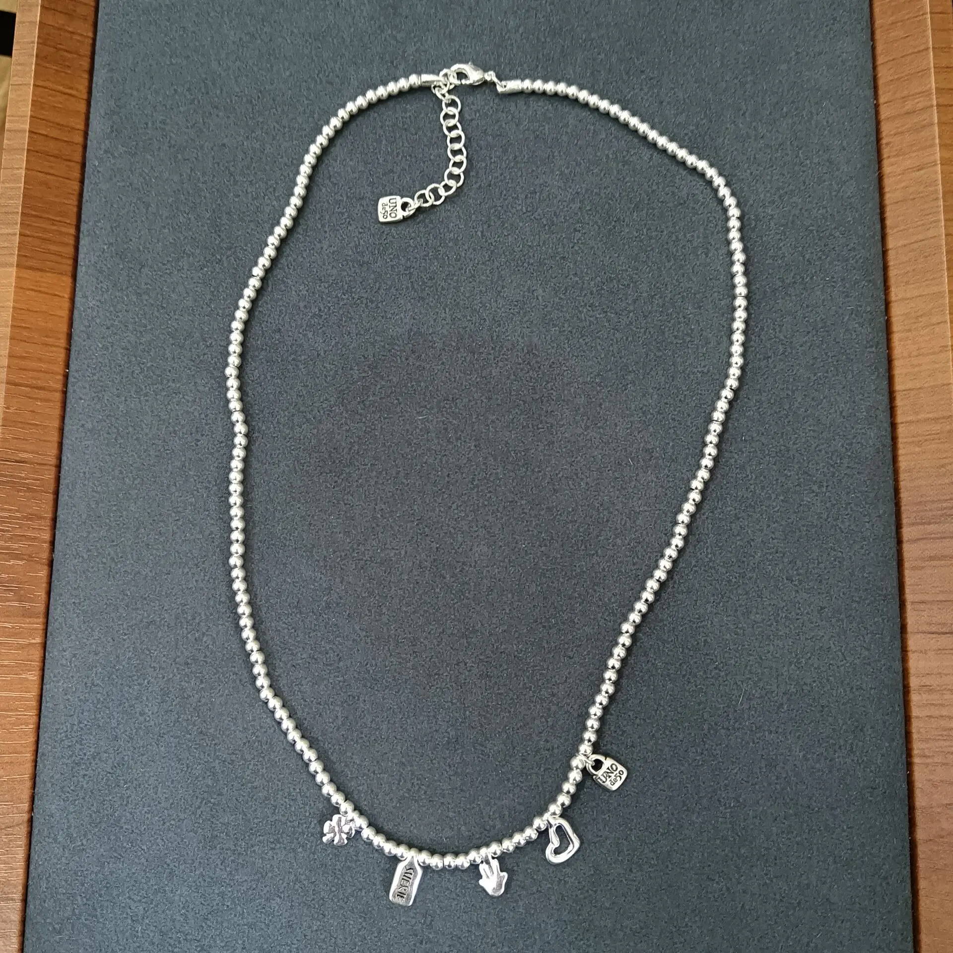 MAY new bead necklace silver buckle fashion belt logo wholesale European fashion gifts