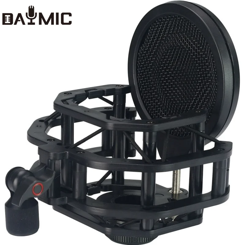 

Reflection Filter Microphone Shock Mount Stand with Pop Filter for Lewitt LCT 240 Pro Live Broadcast Mic Recording Holder