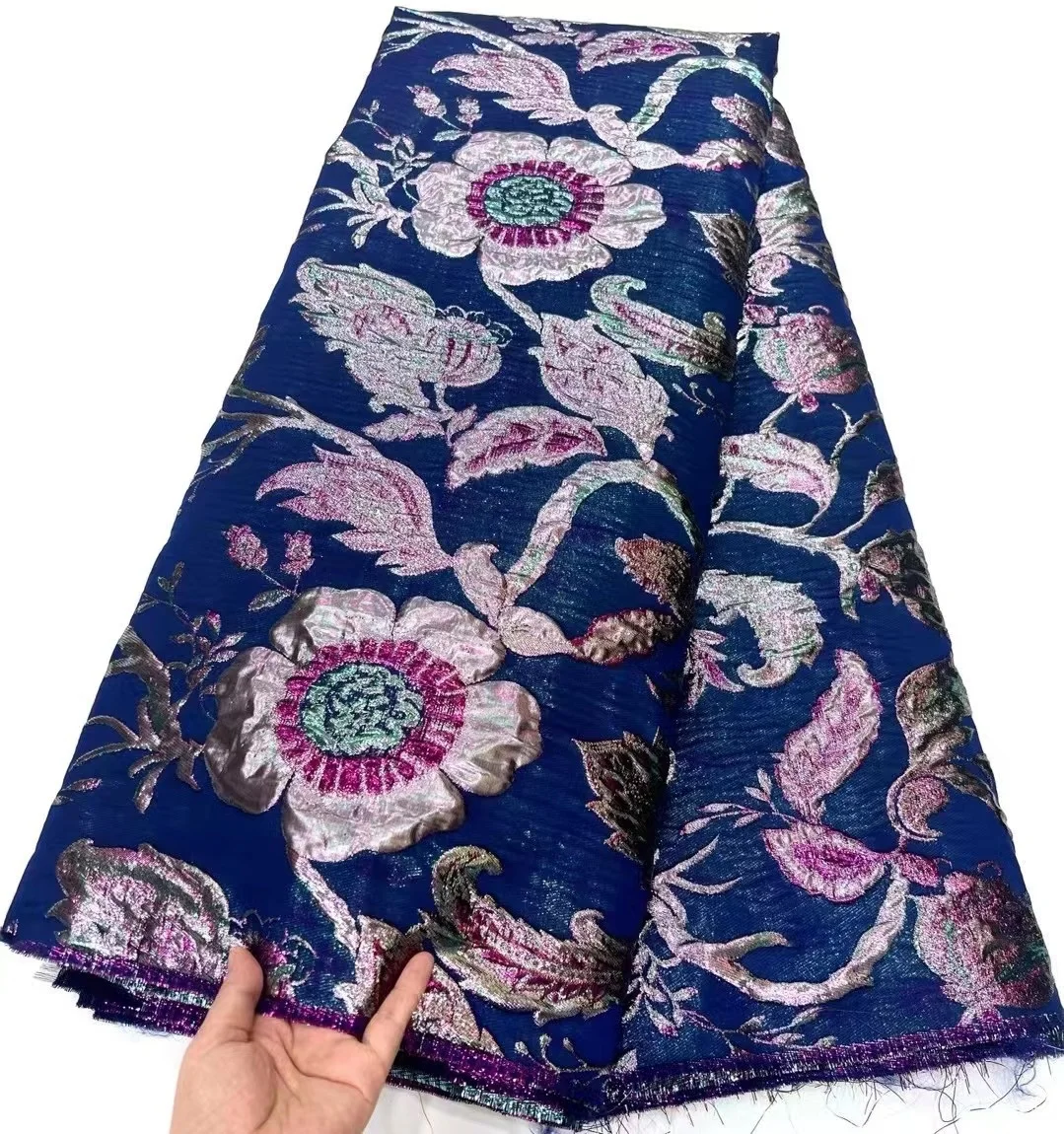 

2023 Latest High Quality African Nigerian Tulle Jacquard Lace Fabric Organza Embroidery Guipure Party Dress Brocade French 5Yard