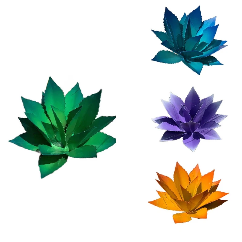 

1 Piece Rustic Hand Painted Metal Agave Tequila Rustic Sculpture DIY Agave Plant Home Decor Agave Garden Ornaments Green