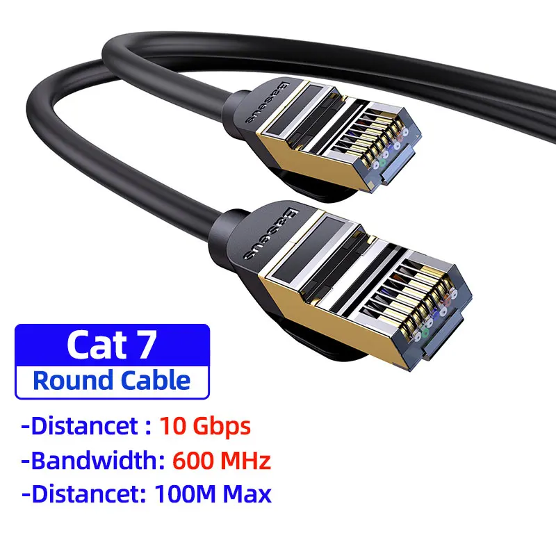 Cable Ethernet Cat 7 para exteriores, 26 AWG, resistente, Cat7, cable de  conexión de red RJ45, velocidad de transmisión, 10 Gbps, ancho de banda de