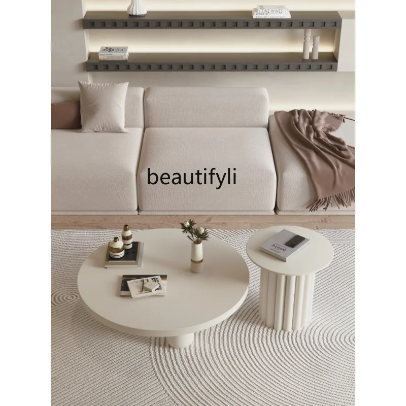 

Customized Light Luxury Modern Small Apartment round Coffee Table Home Living Room Designer Creative High Sense Small Table