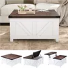 Farmhouse Lift Top Coffee Table with Storage, Wood Square Center Table with Charging Station&USB Ports, Living Room Central Tabl 5