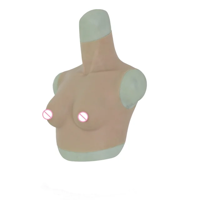 B Cup XS Size Fake Silicone Breast Forms High Collar Sleeveless Cosplay  Fake Artifical Huge Boobs - AliExpress