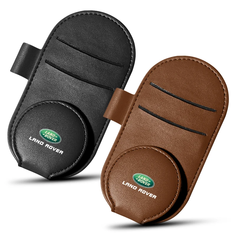 1Pcs 가죽 자동차 엠블럼 안경 클립 썬 바이저 랜드 로버 Evoque 4 레인지 로버 X99 디스커버리 용 다기능 선글라스 클립