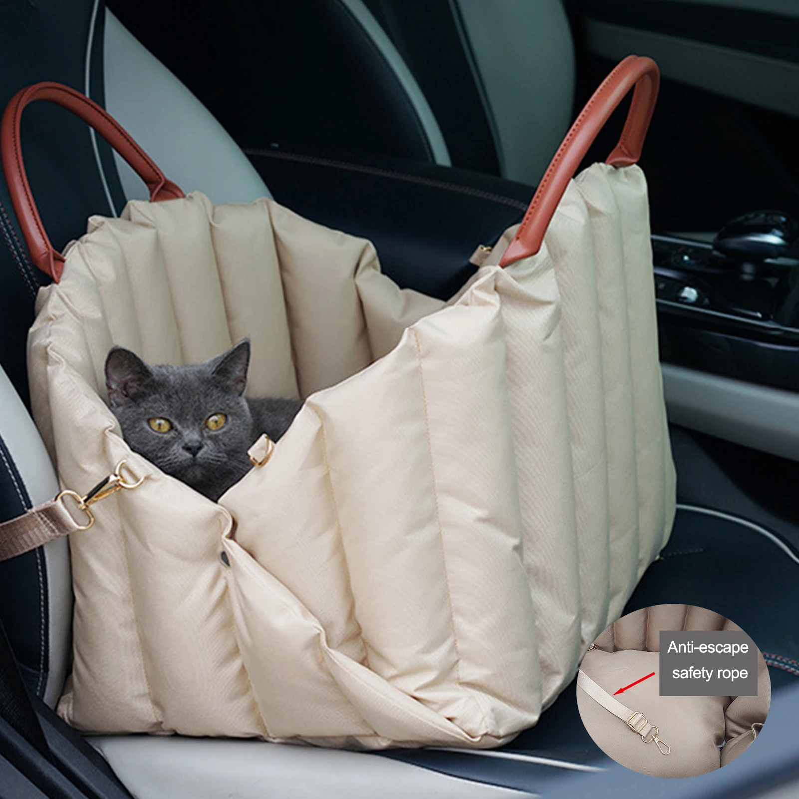 Portable pet car seat nest for small dog cat travel