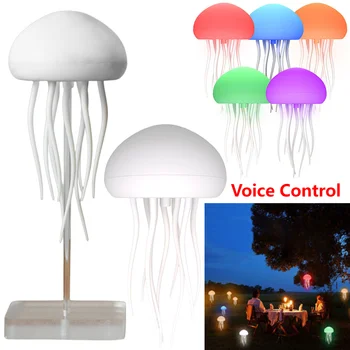Jellyfish Light Voice Control Atmosphere Night Lights Type-C Charging Bedside Lamp Flexible Tentacles for Holiday Children Gifts 1