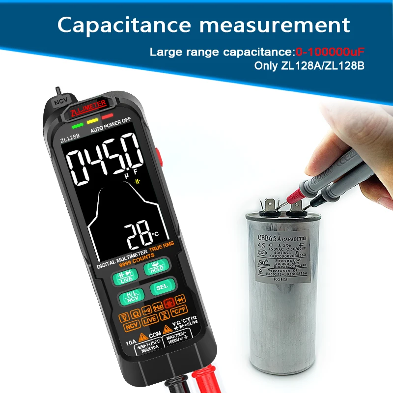Smart Multimeter Digital Mini Automotive Profesional Tester True RMS NCV AC DC Voltage Tester Portable Electric Meter
