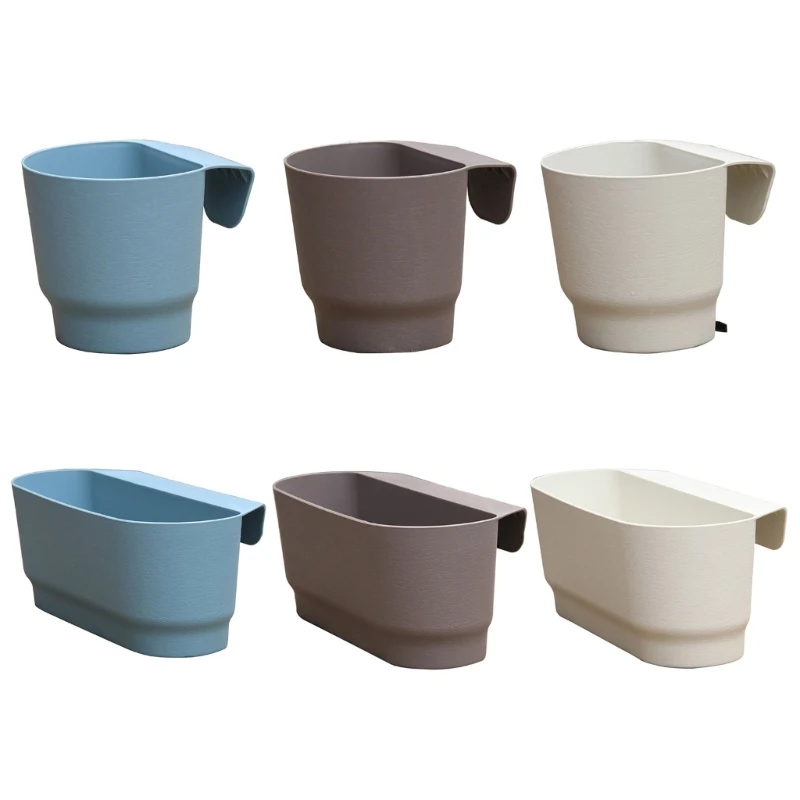 

Y1UB Plant Hanging Basket Half Round Plastic Flowerpots Decorative Wall-mounted