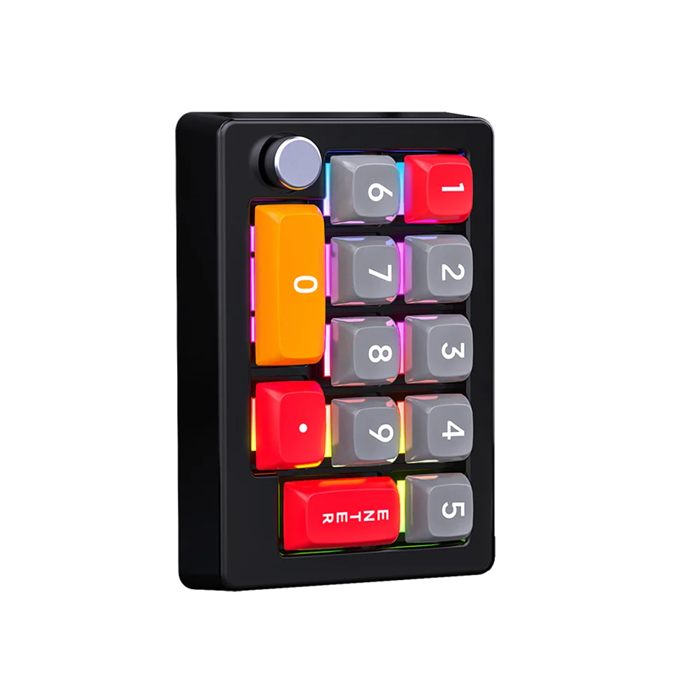 RGB LED Backlit One-Handed Mechanical Gaming Keyboard with Macro-Programmable Keypad and Control Knobs