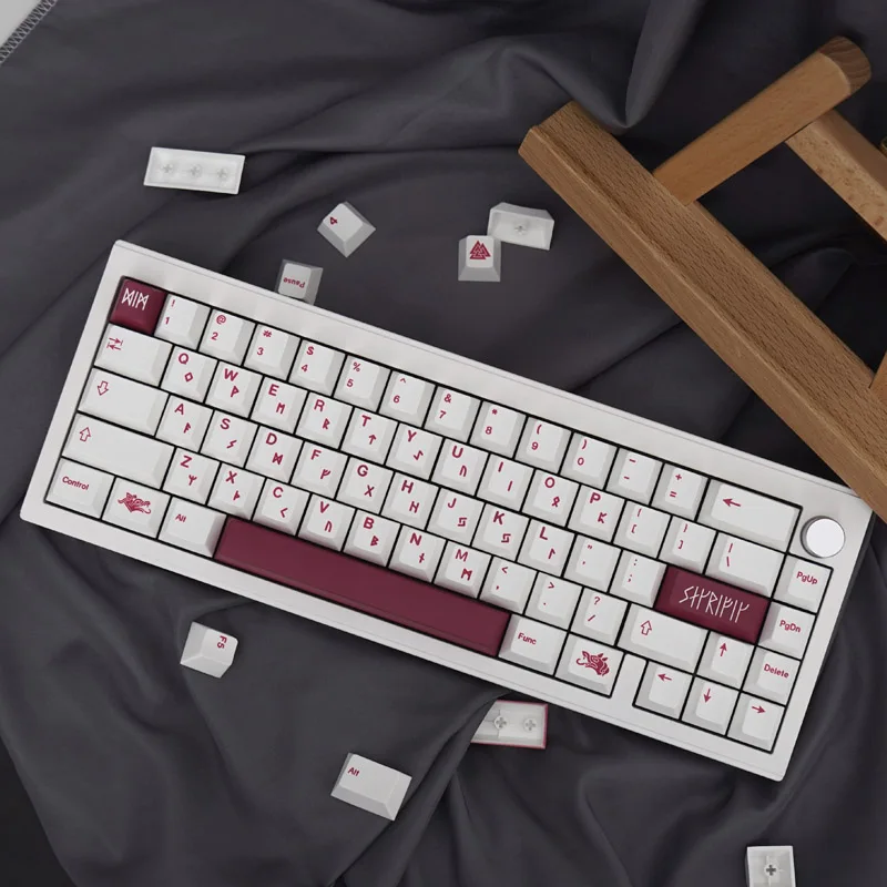 Gmk-teclado Mecânico Festival de Sangue Branco Keycap Perfil Cereja Pbt 142 Teclas Sublimação Dye Adaptar 61 64