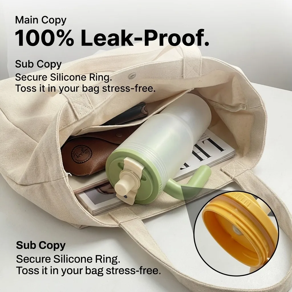 Large Capacity Heat-Resistant Transparent Water Bottle with Straw and Strainer